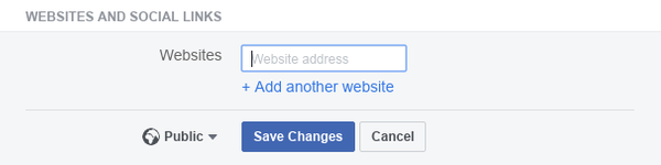 Add a website to your facebook profile